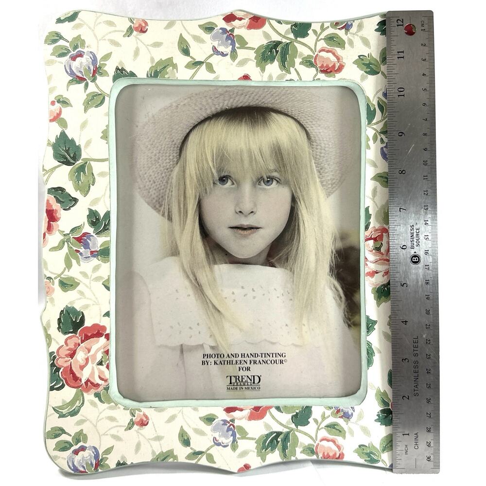 Trend Cerames Mexico Floral 8x10 Picture Frame Ceramic Vintage - Picture 3 of 5